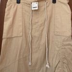 Free People Drawstring “ Cargo” Peach Sands Cotton/Linen Skirt NWT Small Photo 7