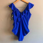 Amazon NWT Blooming Jelly V-Neck Ruffle One Piece Swimsuit | Size: L | Cobalt Blue Photo 4