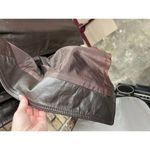 leather trench coat brown double breasted Vintage 1970s sz 7 Photo 15