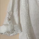 Dolma white linen pintuck coverup dress Size L Photo 2