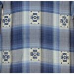 American Eagle  Outfitters Boyfriend Fit Blue Plaid Pearl Snap Top Shirt Size M Photo 5