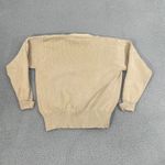 VTG Yarnworks Cardigan Women M Tan Cable Knit Gold Button Preppy Sweater Size M Photo 5
