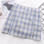 SheIn Blue Plaid Skirt Photo 0