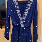 So CUTE embroidered romper 🌸 Blue Size M Photo 0