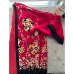 Diane Gilman Red Floral Kimono Jacket 100% Silk Lightweight Open Front Womens L Photo 8