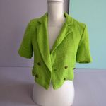 INDEFEIR Lime Green Boucle Crop Blazer Jacket Size XS Photo 1