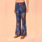 Farm Rio NWT  Flare Pants Night Jungle Navy Blue XL Photo 2