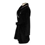 Victoria's Secret Women's Black Plush Hooded with Belt & Embroidered VS Logo M/L Photo 1