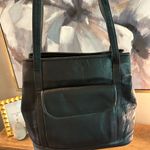 Vintage Coach Style Black Leather Shoulder Bag Magnetic Closures Photo 8