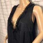 Vintage Black Nightgown Lace Collar & Hem Size undefined Photo 3