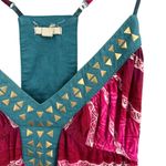 Ecote Ecoté Tank Top Babydoll Boho Tribal Print Studded Strappy Y2K Women’s Large Photo 1