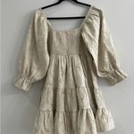 Anthropologie Mable x  Champagne Puff Sleeve Babydoll Mini Dress Photo 2
