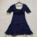 The Kooples NWOT  Womens Blue Metallic Dot Sheer Short-Sleeve V-Neck Mini Dress 1 Photo 1
