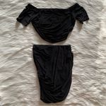 Forever 21 Black Ruched Crop Top & Mini Skirt Set Photo 1