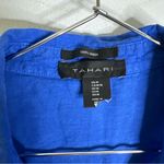 Tahari  Medium‎ Royal Blue Sleeveless Tunic Collar Button Down Top CP Photo 2
