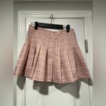 Pink Plaid Size 5 Unlined Zip Back Pleated Mini Skirt Schoolgirl Photo 3