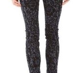 J Brand Brocade Print Skinny Jeans Womens 25 Blue Black Denim Ankle Y2K Fall Photo 1