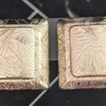 Vintage Clip On Earrings 1" Patterned Light Shade Gold Tone Photo 0