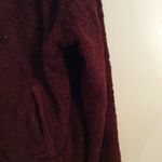 The North Face womens Medium M burgandy fleece pullover partial zip collar Photo 2