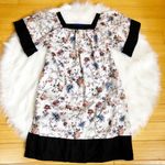 Azure Floral Kimono-sleeved Boho Cotton Dress Sz S Photo 0