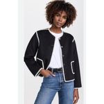 Rails Melanie Crewneck Whipstitch Wool Blend Cardigan Jacket in Black NEW Photo 1