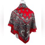 A. Norma Della Legge Paisley Large Square Scarf Red Photo 1