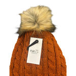 Rue 21 Beanie Hat Womens Beanie Burnt Orange Cable Knit Pom Pom Soft Warm Winter Photo 1