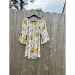floral Speed Control Womens Dress white yellow Medium Boho Long Sleeve Spring Photo 6