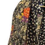 VTG Maggie McNaughton Womens Open Front Jacket 20W Black Floral Mixed Print Boho Photo 5