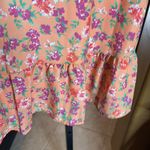 Peach Love California Orange Floral Sweetheart Ruched Front Dress Size Small Photo 7