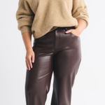 Abercrombie & Fitch The ‘90s Straight Ultra High Rise Vegan Leather Pants size 4 Photo 0