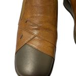 XENIA Leather Comfort Loafers Brown & Taupe Slip Photo 2