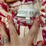 BROOKE WRIGHT DESIGNS Tropical Floral Bright Pink & White Off Shoulder dress XS Photo 2