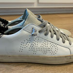 P448  John Low Top Distressed Lace Up Sneaker Leather Cheetah Size 41/10-10.5 Photo 0