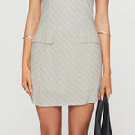Princess Polly  Langdon Strapless Beige Stripe Mini Dress Photo 0