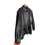 Echtes Leder Leather Jacket Size XL Black Knee Length Cinched Waist Vintage Photo 2