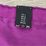 Ascher London Silk Scarf Red‎ Rose Floral Fuchsia Purple 100% Silk Made in Italy Photo 3