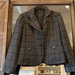 Vintage Blazer Plaid Wool Acrylic Jacket Womens fits Medium Large Grandma Size undefined Photo 2