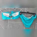 Lascana Ruched Bandeau Bikini Top & Classic Bottom Turqoise 36 A/B & 34 Small Blue Photo 1
