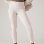 Athleta  Delancey Skyline Tight Braiden Cream‎ Textured Pull On Pants Size Large Photo 0