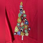 Susan Bristol  Christmas Sweater Women’s XL Cotton Ramie Beaded Tree Photo 1
