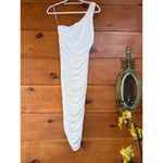 Lulus  Total Appeal White Ruched One-Shoulder Bodycon Midi Dress Party Size XS Photo 2
