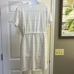 Tropical Escape White Eyelet Swim Plunging V-Neck Coverup w/Shirt Sleeves- 1X Photo 6