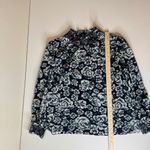 J.Crew Shaded Floral Crinkle Chiffon Smocked Neck Blouse Sz XL Long Sleeve Navy Photo 9