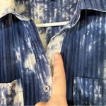 Line and Dot  Women's Long Sleeve Maxi Dress‎ Tie dye Small Blue White Photo 3
