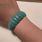 Women’s Turquoise Blue Bead Stretchy Bracelet Photo 6