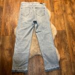 Nicole Miller  Nomad Super High Rise Relaxed Straight Size 12 Raw Hem Light Wash Photo 7