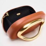 ZARA  NWT viral rust burnt orange & gold box bag clutch Photo 2