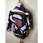 Diane Von Furstenberg  Jacket Abstract Retro Double Breasted Cotton Purple 6 Photo 3