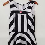 579 Juniors Striped White Black Peplum Top Small S Size undefined Photo 2